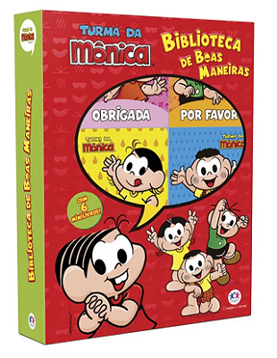 LIVRO BOX COM 6 MINI LIVROS EDUCATIVOS TURMA DA MÔNICA BIBLIOTECA DE BOAS MANEIRAS