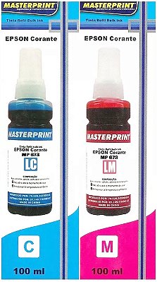 TINTA EPSON CORANTE MASTERPRINT MP 673 LIGHT CYAN LIGHT MAGENTA 100 ML