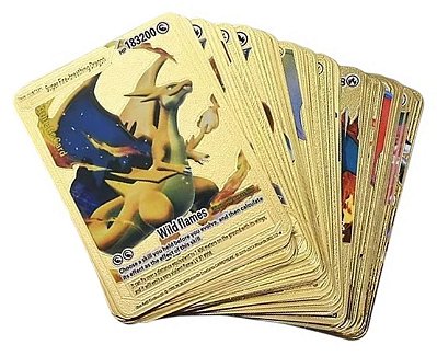 KIT 27 CARTAS AVULSAS DE POKÉMON PADRÃO GOLD EM INGLÊS