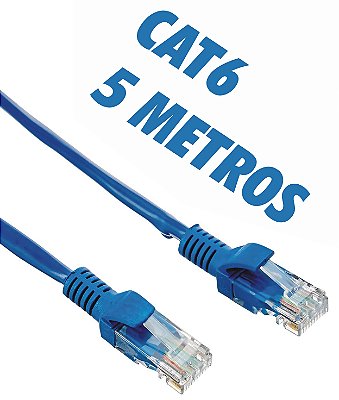 CABO DE REDE CAT6 5 METROS PLUSCABLE PC-ETH6U50BL