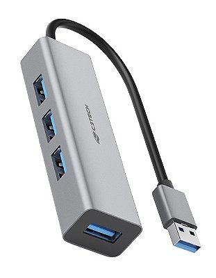 HUB 4 PORTAS USB 3.0 C3TECH HU-340GY EM ALUMÍNIO