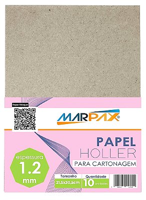 PAPEL HOLLER PARA CARTONAGEM 1,2 MM A4 21,5 X 30,5 CM 10 UNIDADES MARPAX