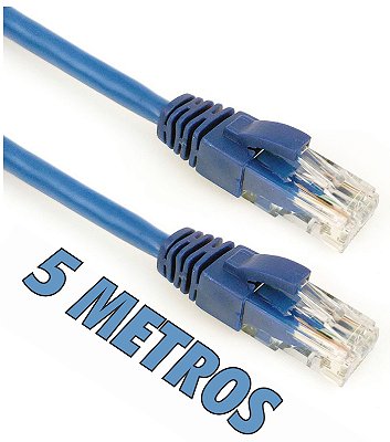 CABO DE REDE CAT5E 5 METROS PLUSCABLE PC-ETHU50BL
