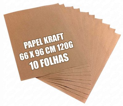 PAPEL KRAFT 66 X 96 CM 120G ALTA QUALIDADE MARPAX 10 FOLHAS