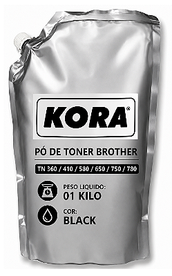 PÓ DE TONER 1 KG BROTHER TN 360 TN 410 TN 580 TN 650 TN 750 TN 780 KORA
