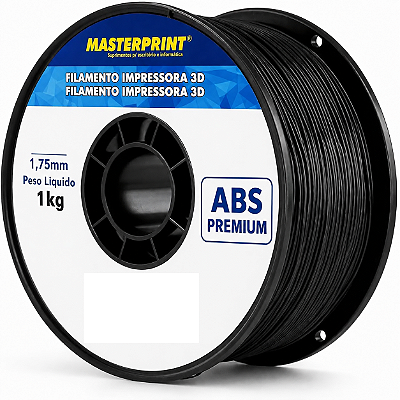 FILAMENTO IMPRESSORA 3D ABS PREMIUM PRETO 1,75 MM 1 KG MASTERPRINT