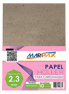 PAPEL HOLLER PARA CARTONAGEM 2,3 MM A3 30,5 X 42,5 CM 10 UNIDADES MARPAX PC2337