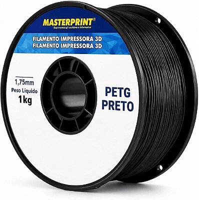 FILAMENTO IMPRESSORA 3D PETG PRETO 1,75 MM 1 KG MASTERPRINT
