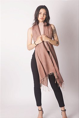 Pashmina Original Nepal com Seda Fendi