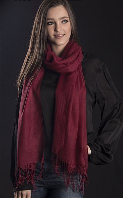 Pashmina 100% Lã da Kashmira Burgundy