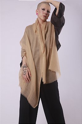 Pashmina 100% Lã da Kashmira Areia