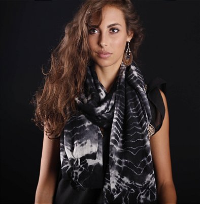 Pashmina 100% Lã da Kashmira Tie Dye Raio X