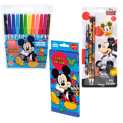 KIT ESCOLAR CRIATIVO MICKEY MOUSE