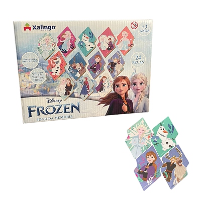 Jogo Da Memória Frozen Disney 24 Peças Infantil Xalingo