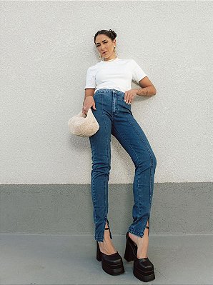 Calça Jeans Wide Leg Preto Eco Denim™