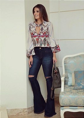 BLUSA ESTAMPADA MANGA LONGA