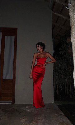 Vestido longo Vermelho Jussara - cloude