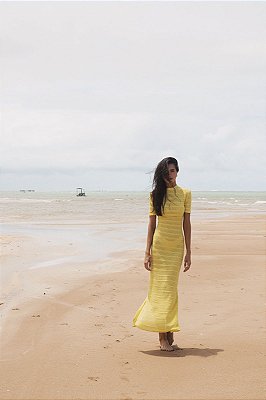 Vestido midi Amarelo Gigi - cloude