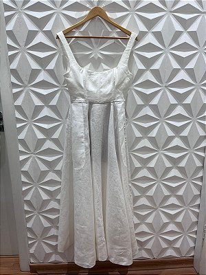 vestido midi off white olivia - cloude