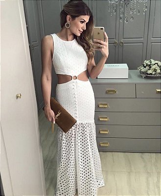 Vestido Longo Off White alessandra - Aquarella