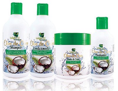 Hábito Cosméticos Kit óleo De Coco Utra Hidratante 4 Passos