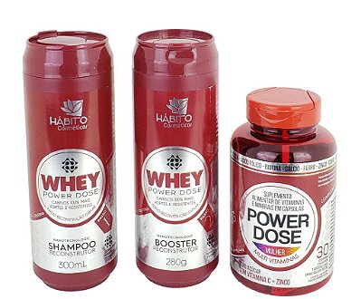 Hábito Cosméticos Tratamento Nano Reconstrutor Capilar Whey Power Dose