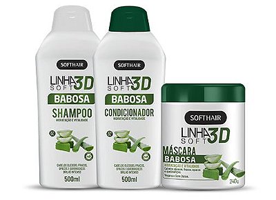 Soft Hair Linha 3D Babosa Kit 3 Passos Hidratação E Vitalidade