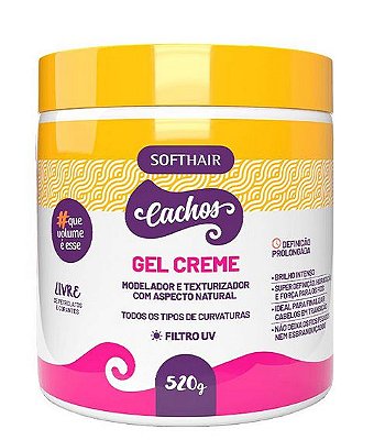 Gel Creme Modelador E Texturizador De Cachos Soft Hair 520g