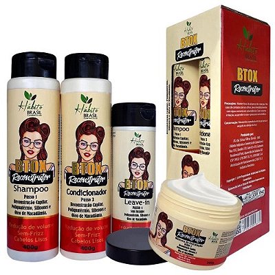 Btx Reconstrutor Capilar E Redutor De Volume Hábito Cosméticos 4 Passos