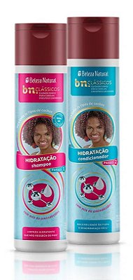 Shampoo E Condicionador Hidratação Para Cabelos Cacheados Beleza Natural