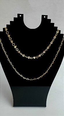Colar Duplo Coração Dourado