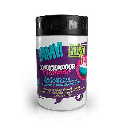 Condicionador Desmaia Cabelo Mega Liso Cremosinho De Açúcar Yamy 300g