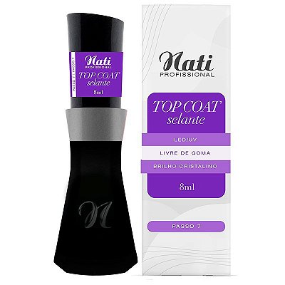 Top Coat Selante Brilho Cristalino Finalizador Nati Profissional