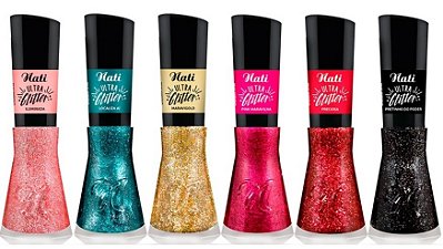 Esmalte Nati Ultra Glitter Kit Com 6 Unidades
