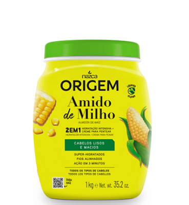 Origem Creme De Tratamento 2em1 Hidratação Amido De Milho1Kg
