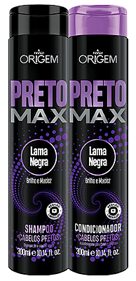 Shampoo E Condicionador Lama Negra Origem Preto Max 300mL