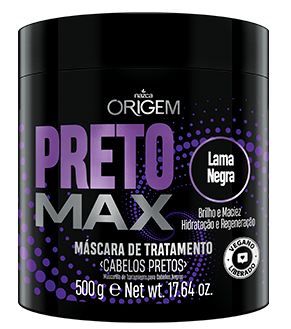 Mascara De Tratamento Lama Negra Cabelos Pretos Origem Preto Max