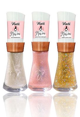 Esmalte Nati Lá Vem A Noiva Kit Com 3 Cores