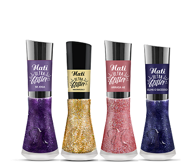Nati Esmalte Ultra Glitter 4 Cores