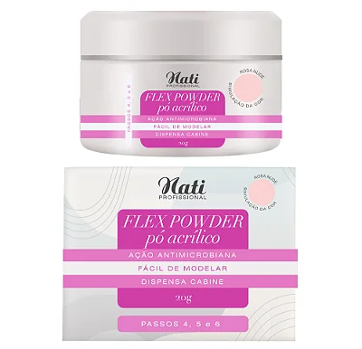 Po Acrilico Rosa Nude Flex Powder Nati Profissional
