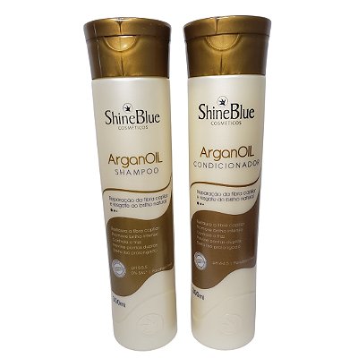 Shine Blue Shampoo E Condicionador Argan Oil Nutrição E Reparação 300mL