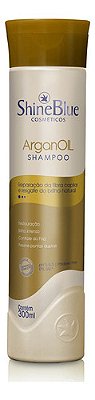 Shampoo Argan Oil Shine Blue Reparação Da Fibra Capilar 300mL