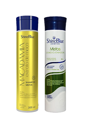 Shampoo E Condicionador Macadâmia Cabelos Mistos Shine Blue