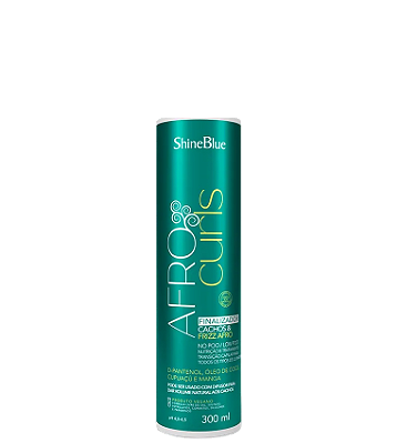 Finalizador Cachos E Frizz Afro Shine Blue Afro Curls No Poo E Low Poo 300mL