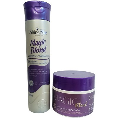 Kit Matizador Magic Blond Shine Blue Shampoo E Máscara