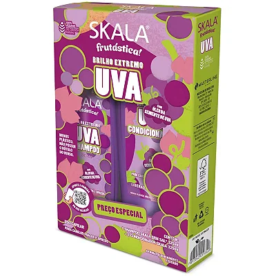 Skala Brilho Extremo Uva Shampoo e Condicionador Frutástica