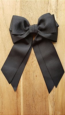 Laço de Cabelo Preto Virginia Pontas da Moda Gorgurão e Bico de Pato