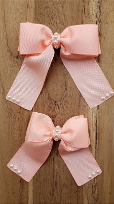 Laço de Cabelo Tal Mãe Tal Filha Pérola Salmon