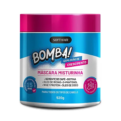 Soft Hair Mascara Bomba Explosão Crescimento Capilar 520 gr