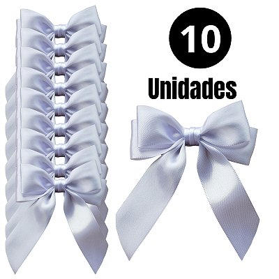 Laço de Cabelo Virginia Médio Kit 10 Unidades Cetim Bico de Pato